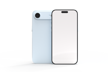 Realistic Smartphone 17 with blank screen mockup, slim phone air in isolated. Perfect for presenting mobile apps, UI UX concepts, Ads, branding, digital product displays, website, gadget device