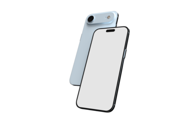 Realistic Smartphone 17 with blank screen mockup, slim phone air in isolated. Perfect for presenting mobile apps, UI UX concepts, Ads, branding, digital product displays, website, gadget device