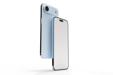 Realistic Smartphone 17 with blank screen mockup, slim phone air in isolated. Perfect for presenting mobile apps, UI UX concepts, Ads, branding, digital product displays, website, gadget device