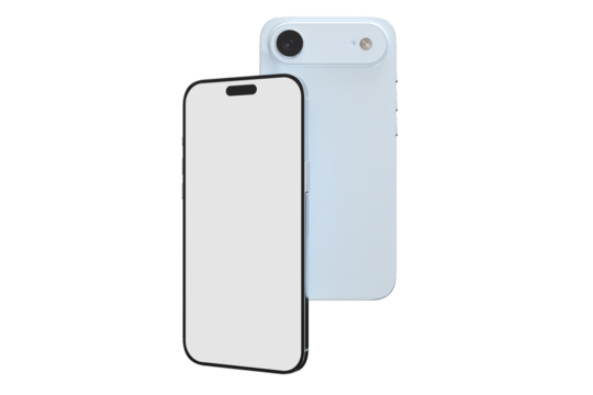 Realistic Smartphone 17 with blank screen mockup, slim phone air in isolated. Perfect for presenting mobile apps, UI UX concepts, Ads, branding, digital product displays, website, gadget device