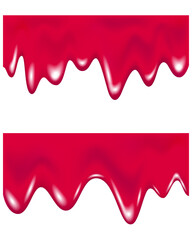 Dripping glossy pink cream, jelly or caramel border.