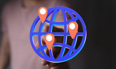 High-quality image depicting global network, connection, location, worldwide, map, technology, internet, digital, communication, glob