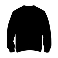 Flat technical drawing illustration mock-up template for crewneck sweatshirt design and tech packs in men's or unisex fashion CAD streetwear