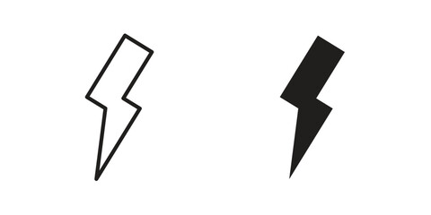 Thunder bolt icon. flat and stroke style Collection. simple symbol