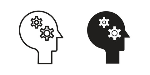 Thinking icon. flat and stroke style Collection. simple symbol