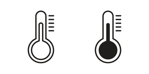 Thermometer half icon. flat and stroke style Collection. simple symbol