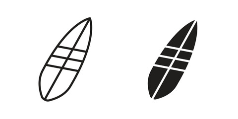 Surfing icon. flat and stroke style Collection. simple symbol