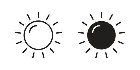 Sun icon. flat and stroke style Collection. simple symbol