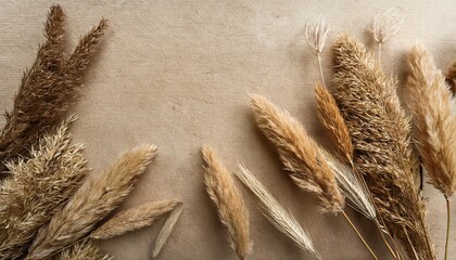 Dried Grasses On Textured Paper 1