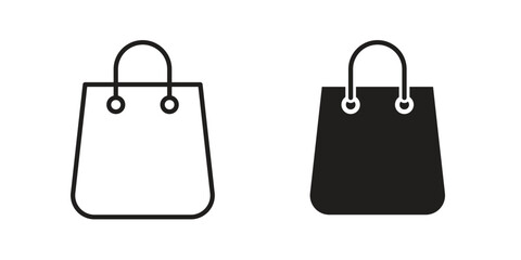 Shopping bag icon. flat and stroke style Collection. simple symbol