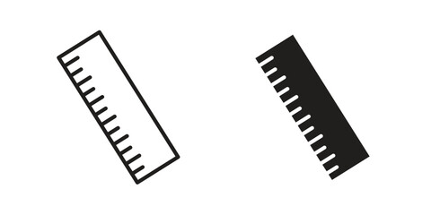 Ruler icon. flat and stroke style Collection. simple symbol