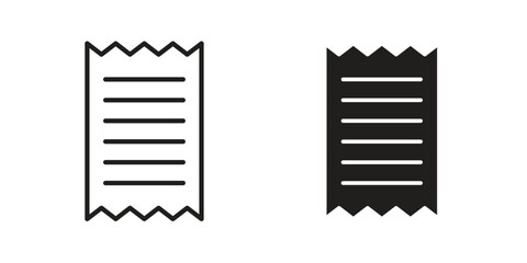 Receipt icon. flat and stroke style Collection. simple symbol