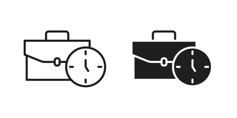Office time icon. flat and stroke style Collection. simple symbol