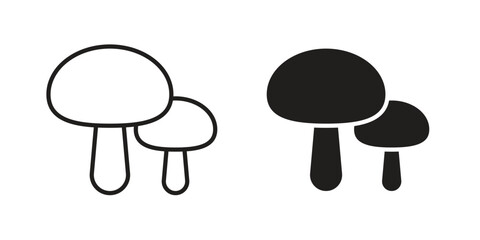 Mushroom icon. flat and stroke style Collection. simple symbol