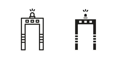 Metal detector icon. flat and stroke style Collection. simple symbol