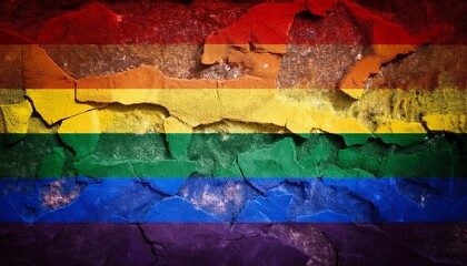 Gay Rainbow Grunge Flag