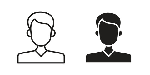 Man icon. flat and stroke style Collection. simple symbol