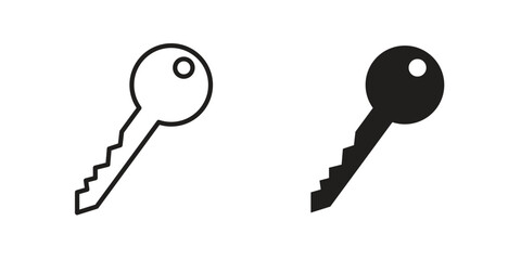key icon. flat and stroke style Collection. simple symbol