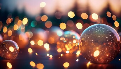 Abstract Glowing Orbs Soft Focus Festive Blur Xmas Bokeh Illumination
