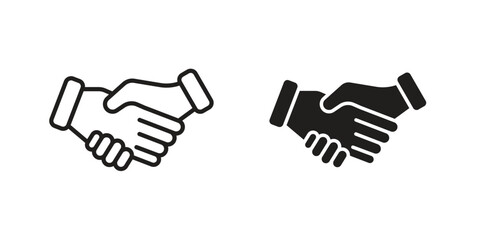 Handshake icon. flat and stroke style Collection. simple symbol