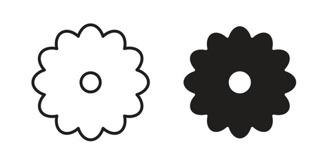 Flower icon. flat and stroke style Collection. simple symbol