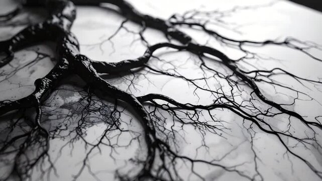Intricate root system closeup