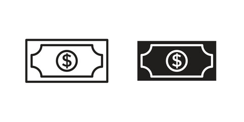 Dollar icon. flat and stroke style Collection. simple symbol