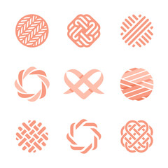 Set of Vector logo design for shop knitting, textile	
