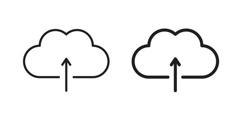 Cloud upload icon. flat and stroke style Collection. simple symbol