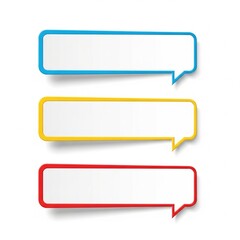 Fototapeta premium Three Colorful Speech Bubbles Isolated on White Background.
