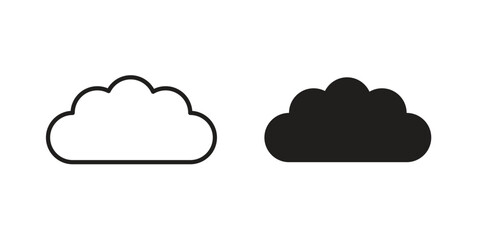 Cloud icon. flat and stroke style Collection. simple symbol