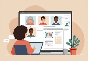 Connect with your team from anywhere using video conferencing on your laptop, perfect for modern business communication and remote collaboration