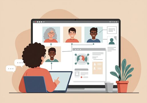 Connect with your team from anywhere using video conferencing on your laptop, perfect for modern business communication and remote collaboration