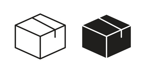 Box icon. flat and stroke style Collection. simple symbol