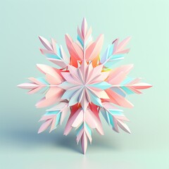 Fototapeta premium Pastel snowflake origami pattern paper.