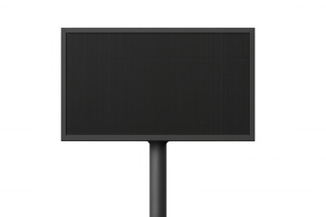 Fototapeta premium Black empty digital display screen providing information or advertising mockup, standing on transparent background