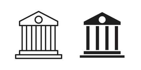 Bank icon. flat and stroke style Collection. simple symbol