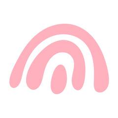 Soft pink organic rainbow arc, perfect for whimsical backgrounds