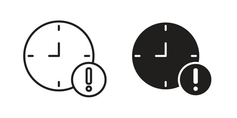 Alarm exclamation icon. flat and stroke style Collection. simple symbol