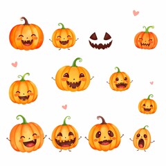 Funny and spooky pumpkin illustration