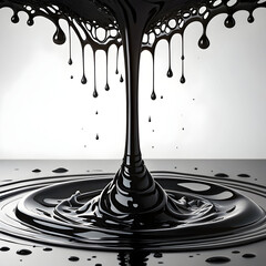 Abstract dripping black liquid