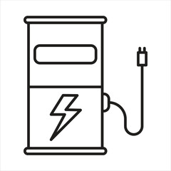 Electric Vehicle Charging Station Icon Design Elements Illustration