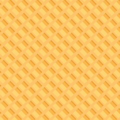 Seamless waffle pattern. Classic vanilla waffle texture. Ice cream vaffle cone texture. Wafer vector background