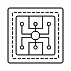 Central Processing Unit Icon Design Elements Illustration