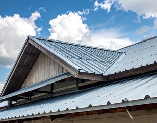 Obraz premium Roofline under a partly cloudy sky