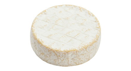 Camembert cheese wheel isolated on transparent background, soft creamy French cheese made from cow s milk for gourmet food