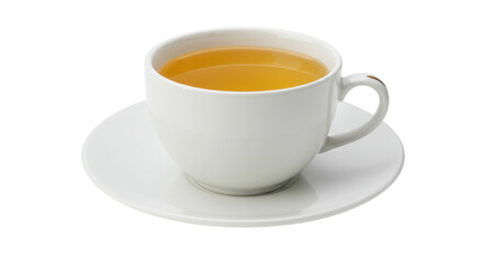 Cup of herbal tea isolated on white, healthy beverage for relaxation and wellness in PNG format