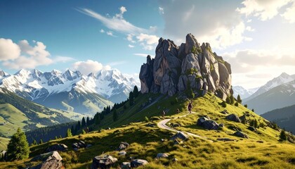 nature wolf ,mountains and valley