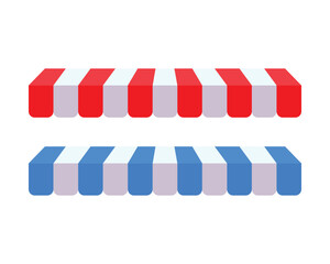 Striped awning tent for shop in different colors