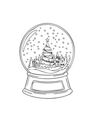 Christmas snow globe with a christmas village inside 